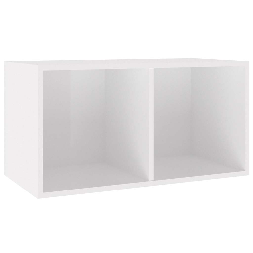 Schallplatten-Aufbewahrungsbox Hochglanz-Weiß 71x34x36 cm