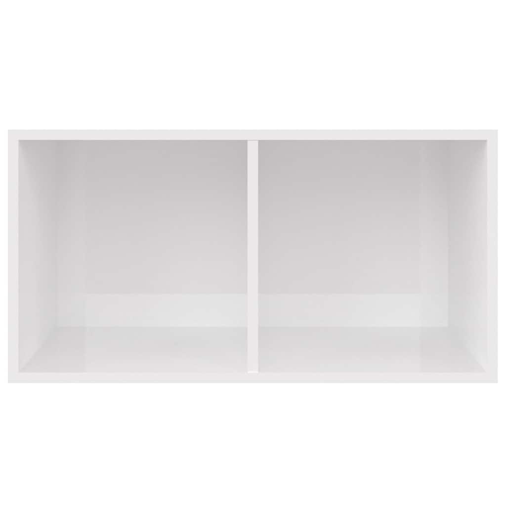 Schallplatten-Aufbewahrungsbox Hochglanz-Weiß 71x34x36 cm