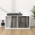 Schallplatten-Aufbewahrungsbox Hochglanz-Weiß 71x34x36 cm