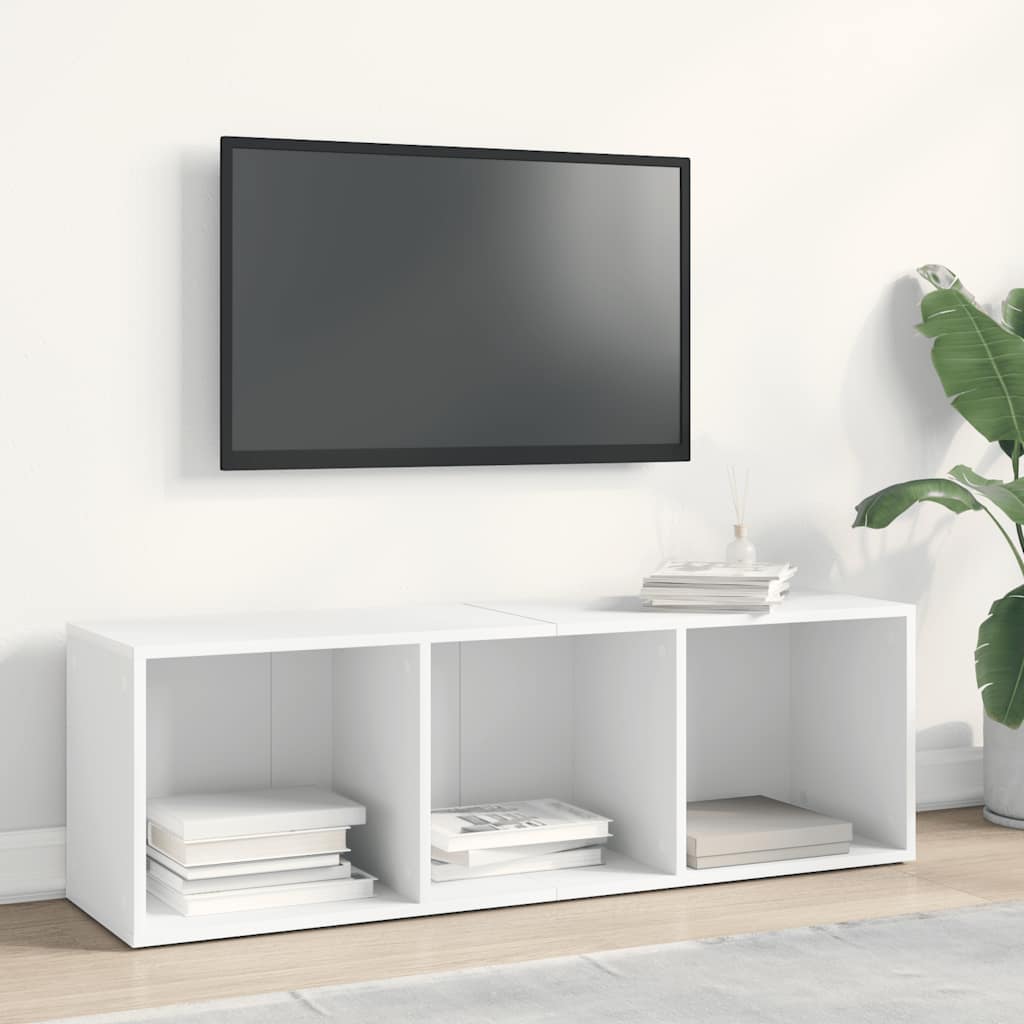 Bücherregal/TV-Schrank Weiß 36x30x114 cm Holzwerkstoff