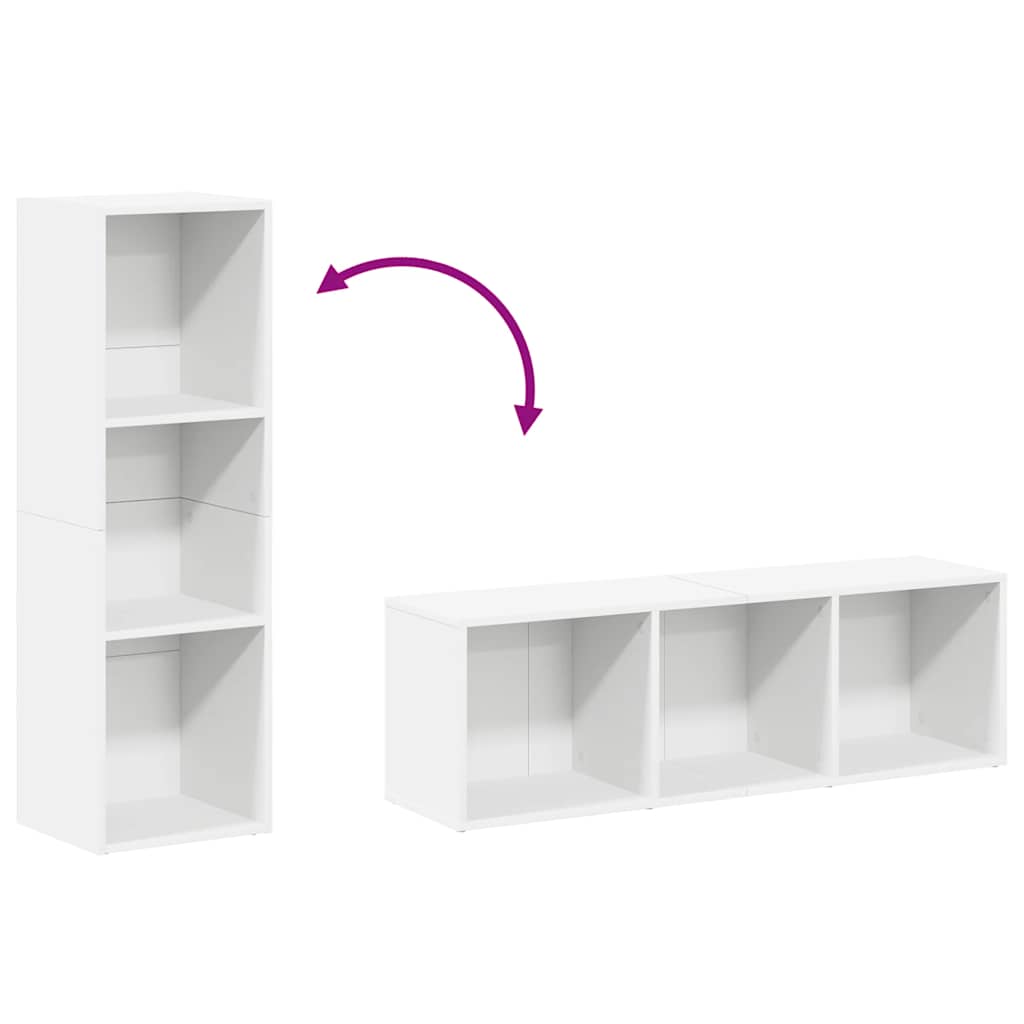Bücherregal/TV-Schrank Weiß 36x30x114 cm Holzwerkstoff