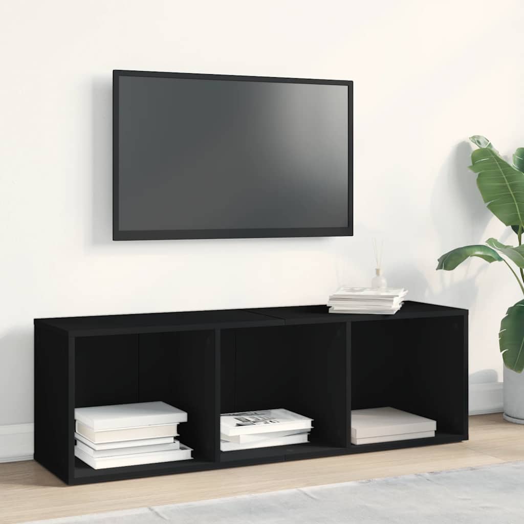 Bücherregal/TV-Schrank Schwarz 36x30x114 cm Holzwerkstoff