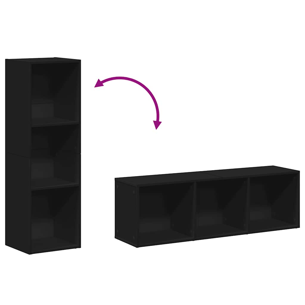 Bücherregal/TV-Schrank Schwarz 36x30x114 cm Holzwerkstoff