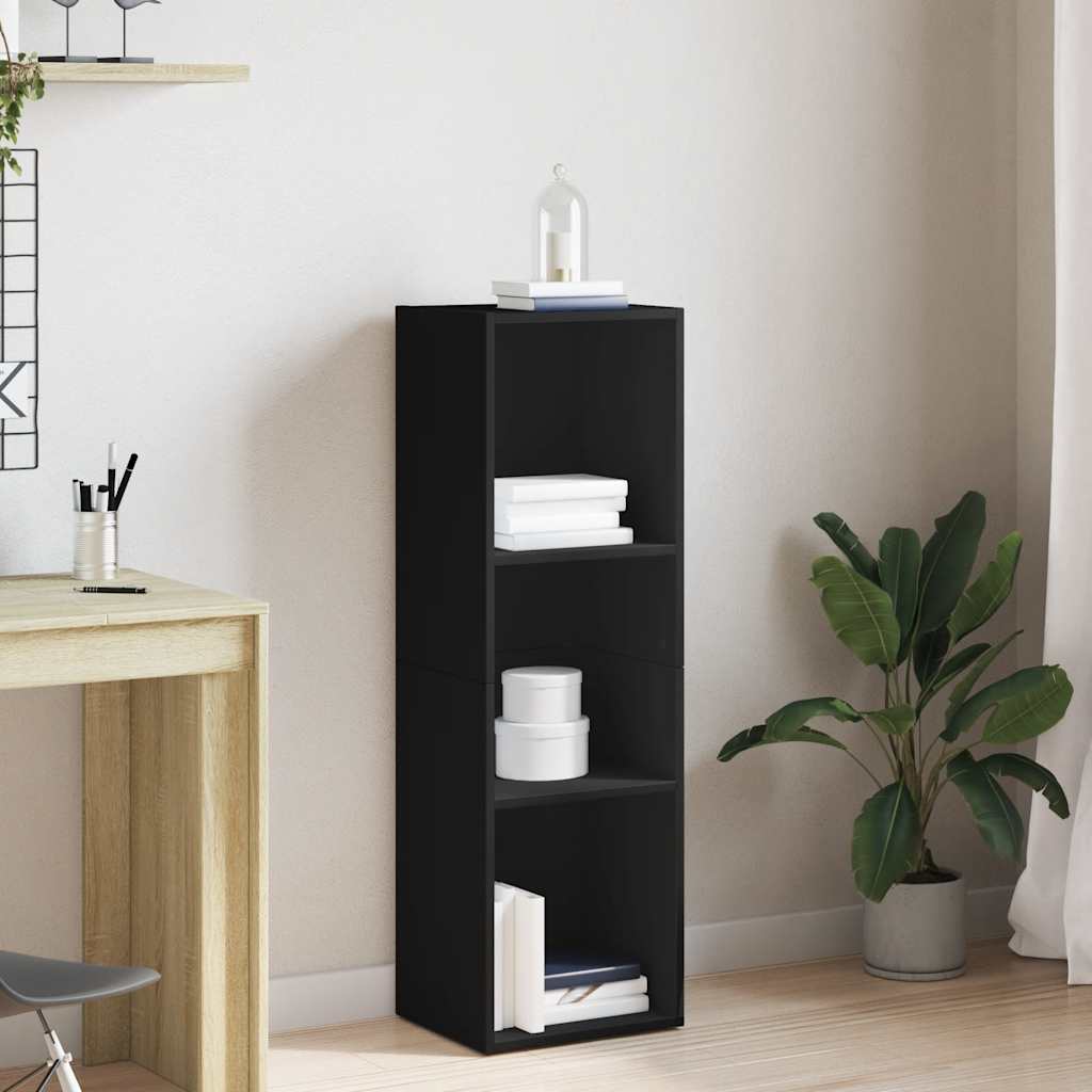 Bücherregal/TV-Schrank Schwarz 36x30x114 cm Holzwerkstoff
