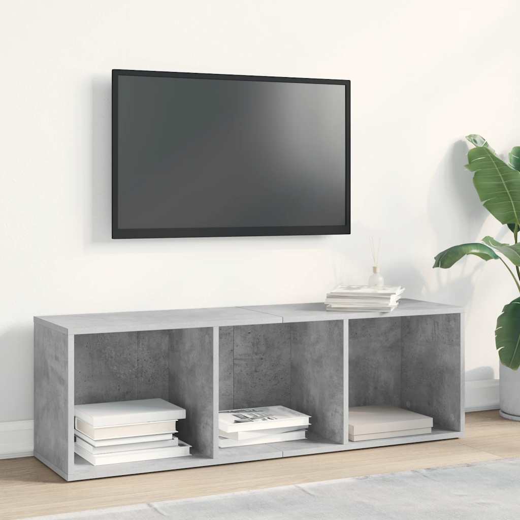 Bücherregal/TV-Schrank Betongrau 36x30x114 cm Holzwerkstoff
