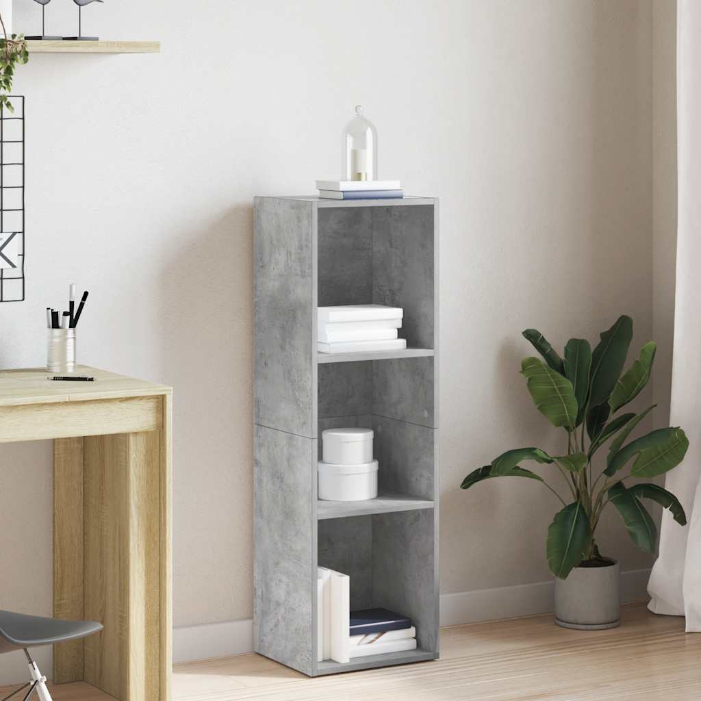 Bücherregal/TV-Schrank Betongrau 36x30x114 cm Holzwerkstoff