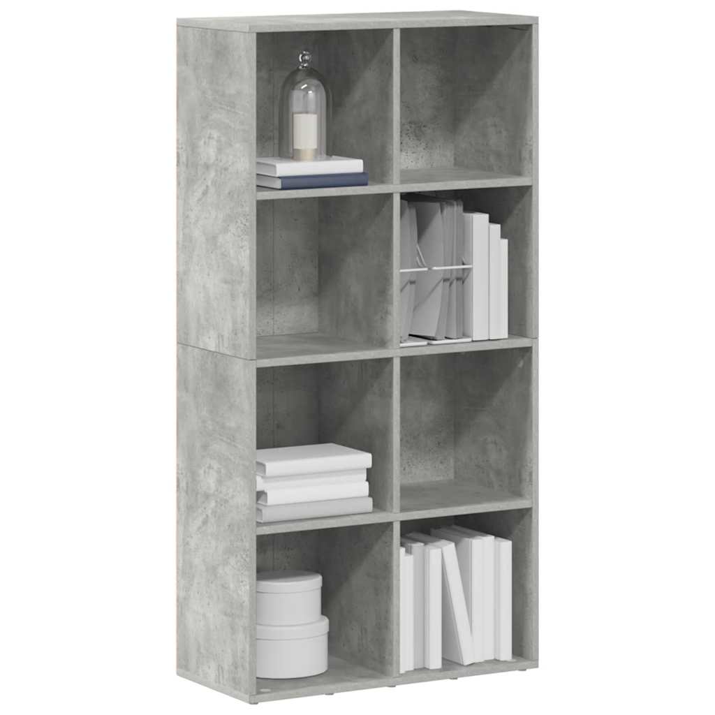 Bücherregal/Sideboard Betongrau 66×30×130 cm Holzwerkstoff
