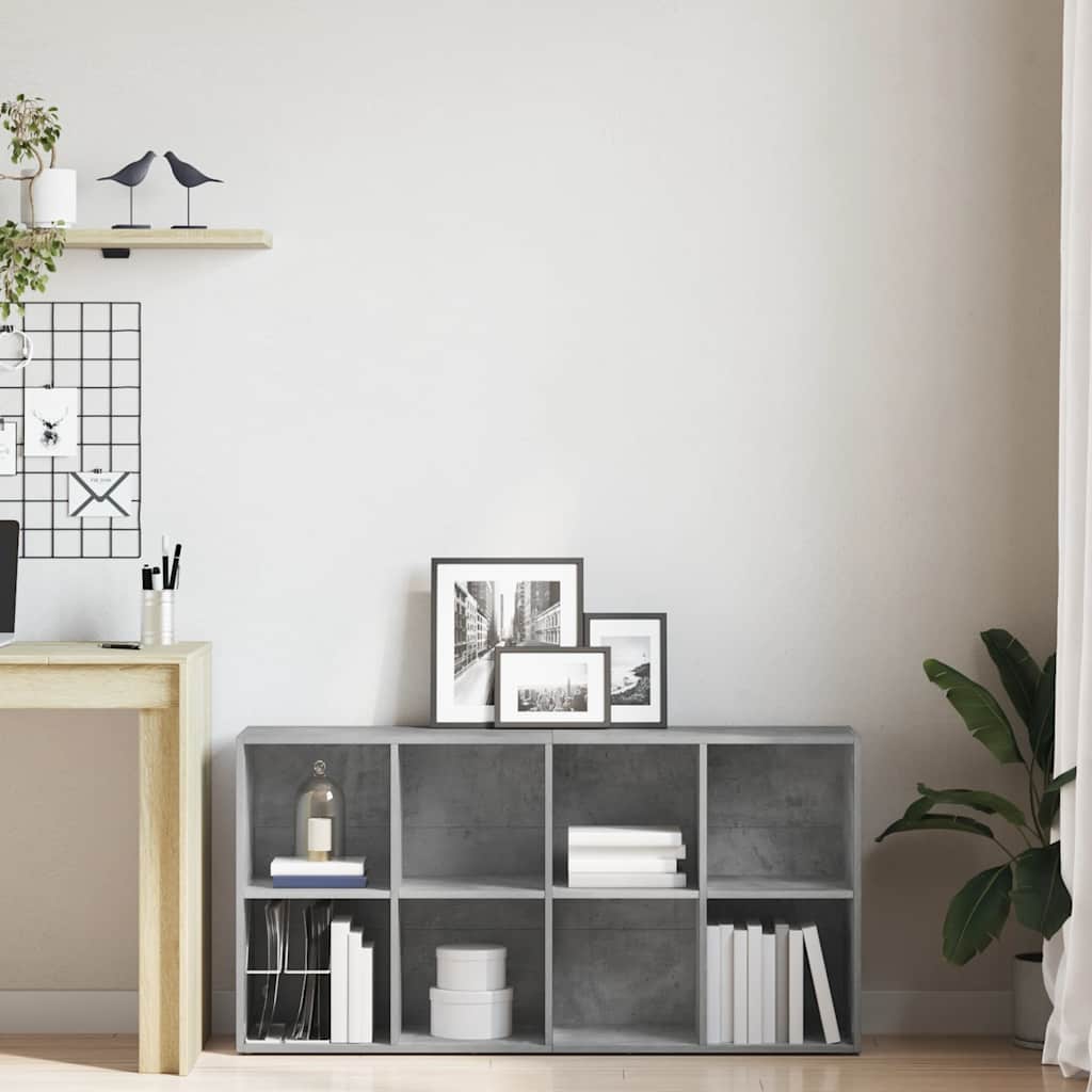 Bücherregal/Sideboard Betongrau 66×30×130 cm Holzwerkstoff