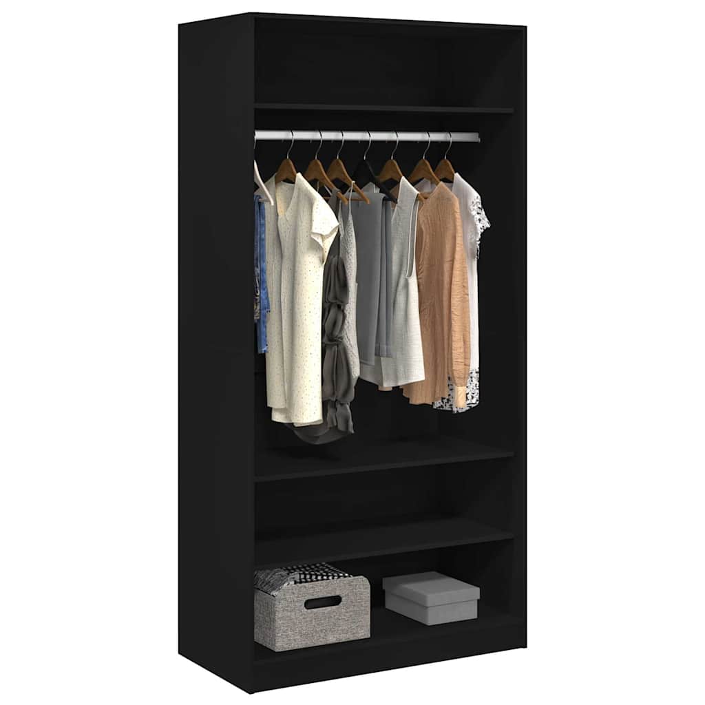 Kleiderschrank Schwarz 100x50x200 cm Holzwerkstoff