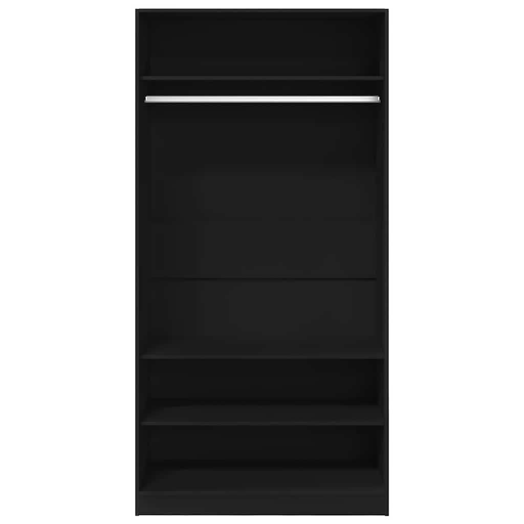 Kleiderschrank Schwarz 100x50x200 cm Holzwerkstoff