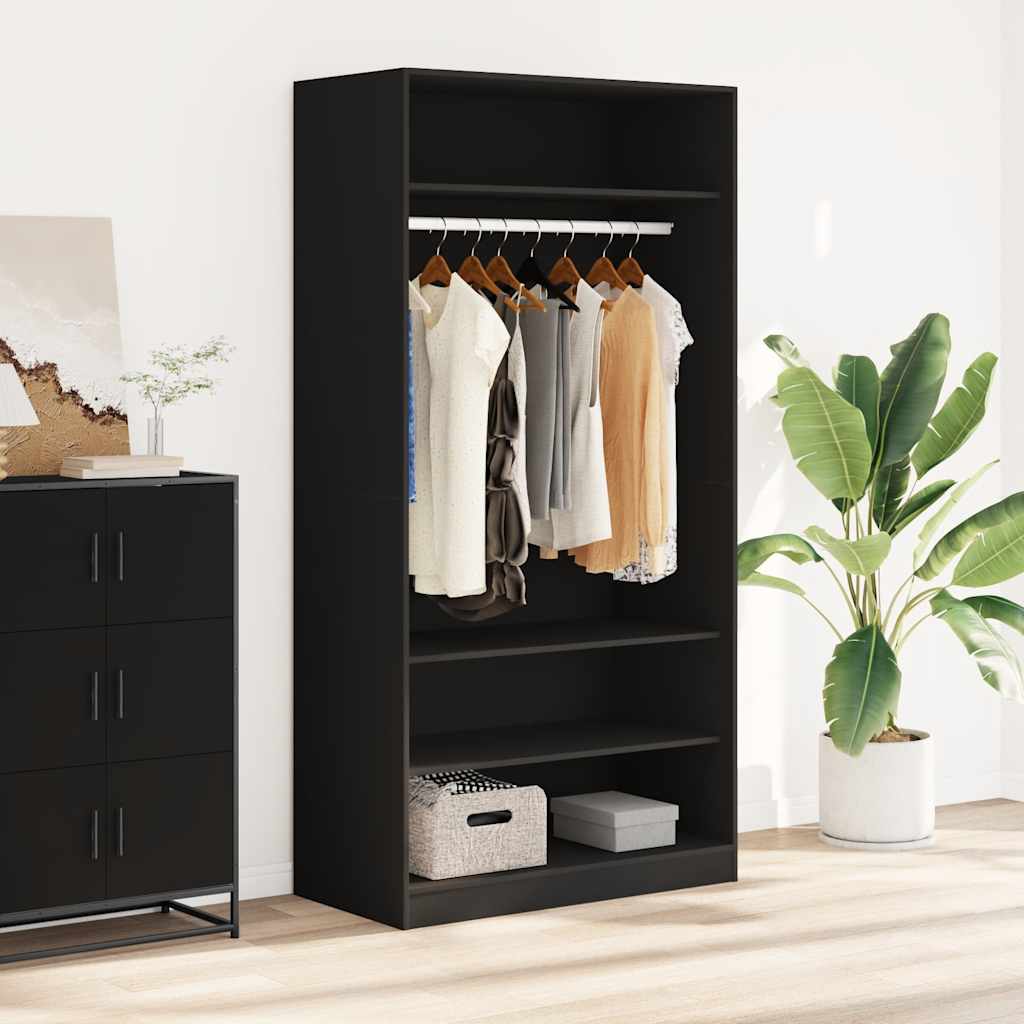 Kleiderschrank Schwarz 100x50x200 cm Holzwerkstoff