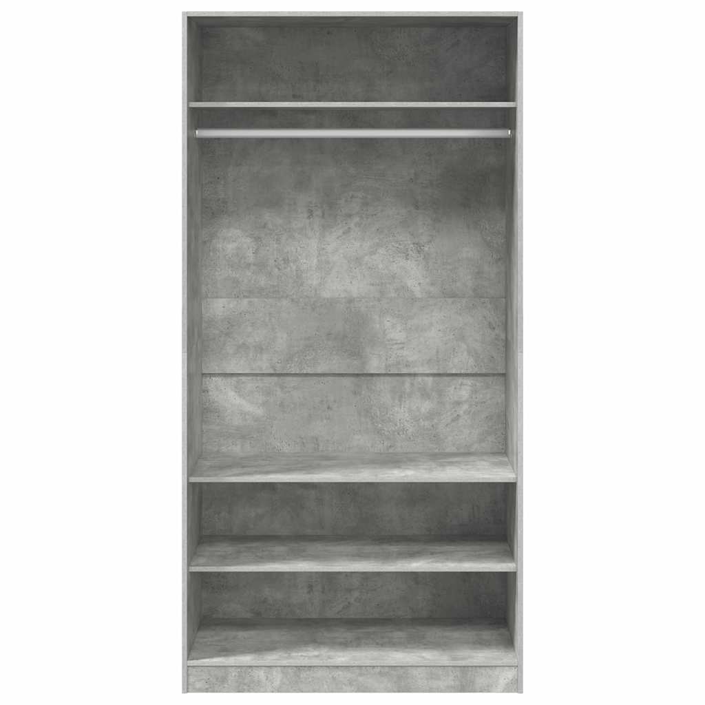 Kleiderschrank Betongrau 100x50x200 cm Holzwerkstoff