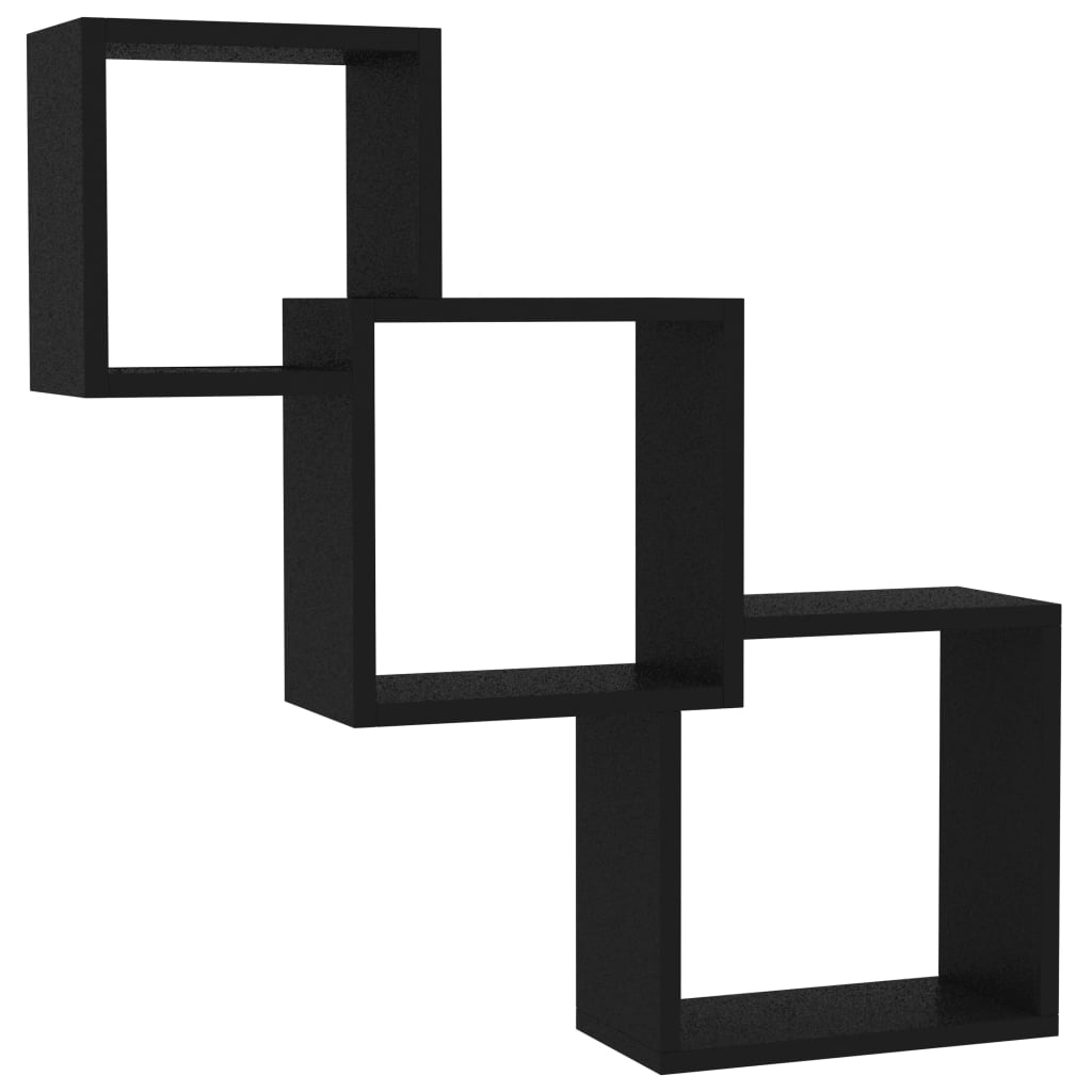 Cube Wandregale Schwarz 68x15x68 cm Holzwerkstoff