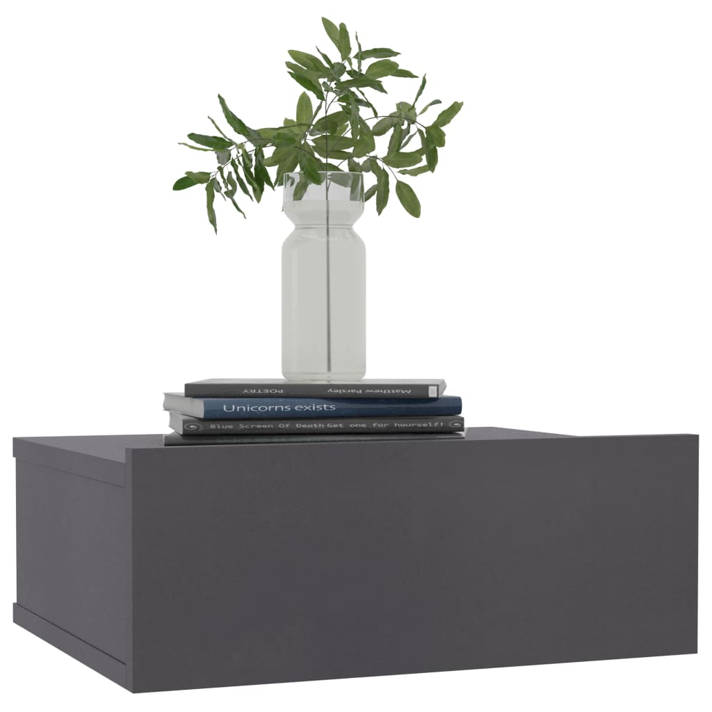 Hängende Nachttische 2 Stk. Grau 40x30x15 cm Holzwerkstoff