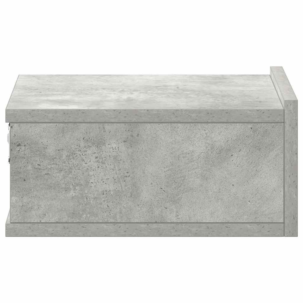 Hängender Nachttisch Betongrau 40x30x15 cm Holzwerkstoff