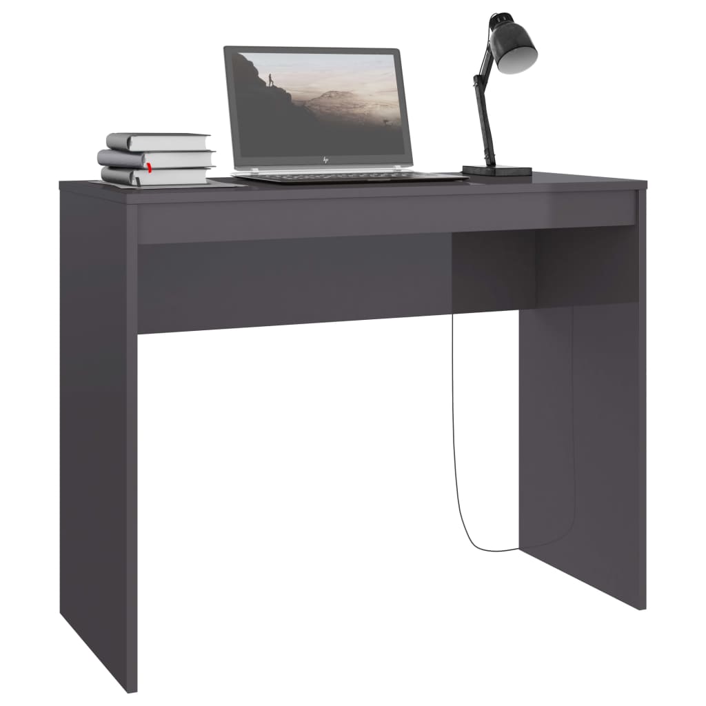 Schreibtisch Hochglanz-Grau 90x40x72 cm Holzwerkstoff