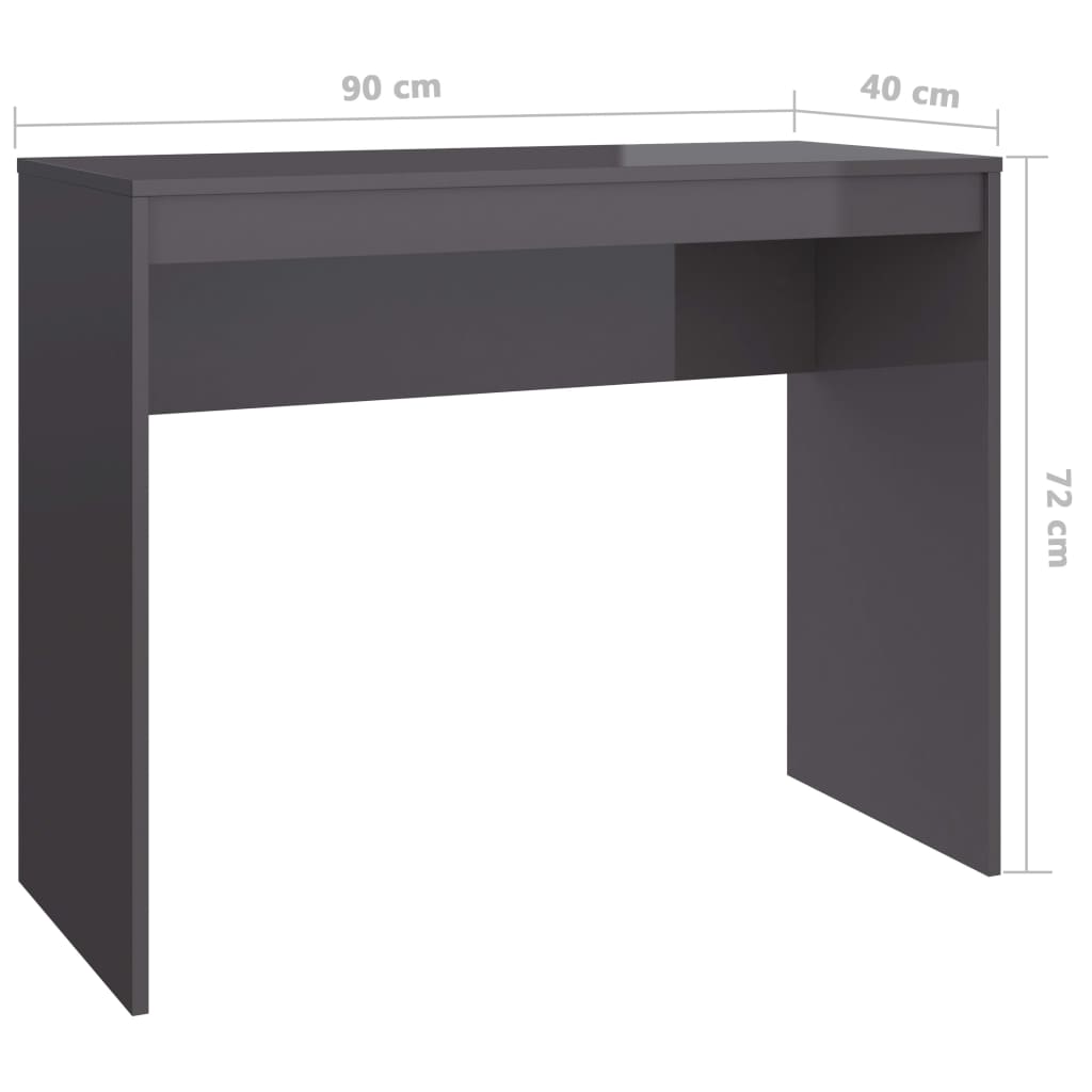 Schreibtisch Hochglanz-Grau 90x40x72 cm Holzwerkstoff