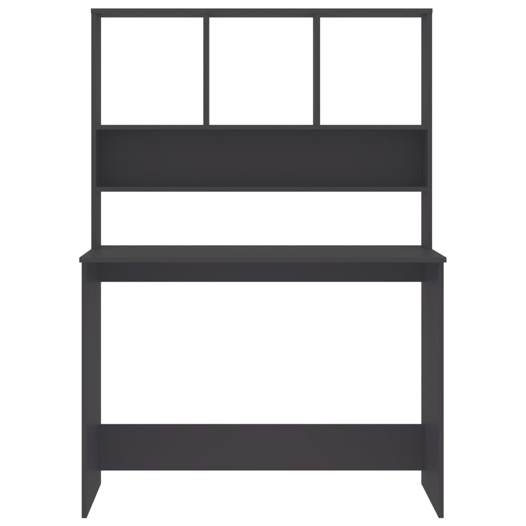 Schreibtisch mit Regalen Grau 110x45x157 cm Holzwerkstoff