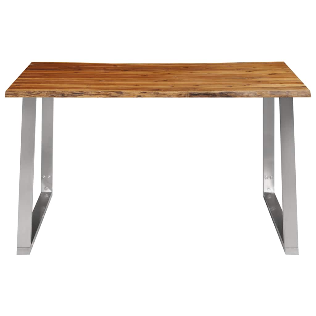Esstisch 140×80×75 cm Akazie Massivholz und Edelstahl