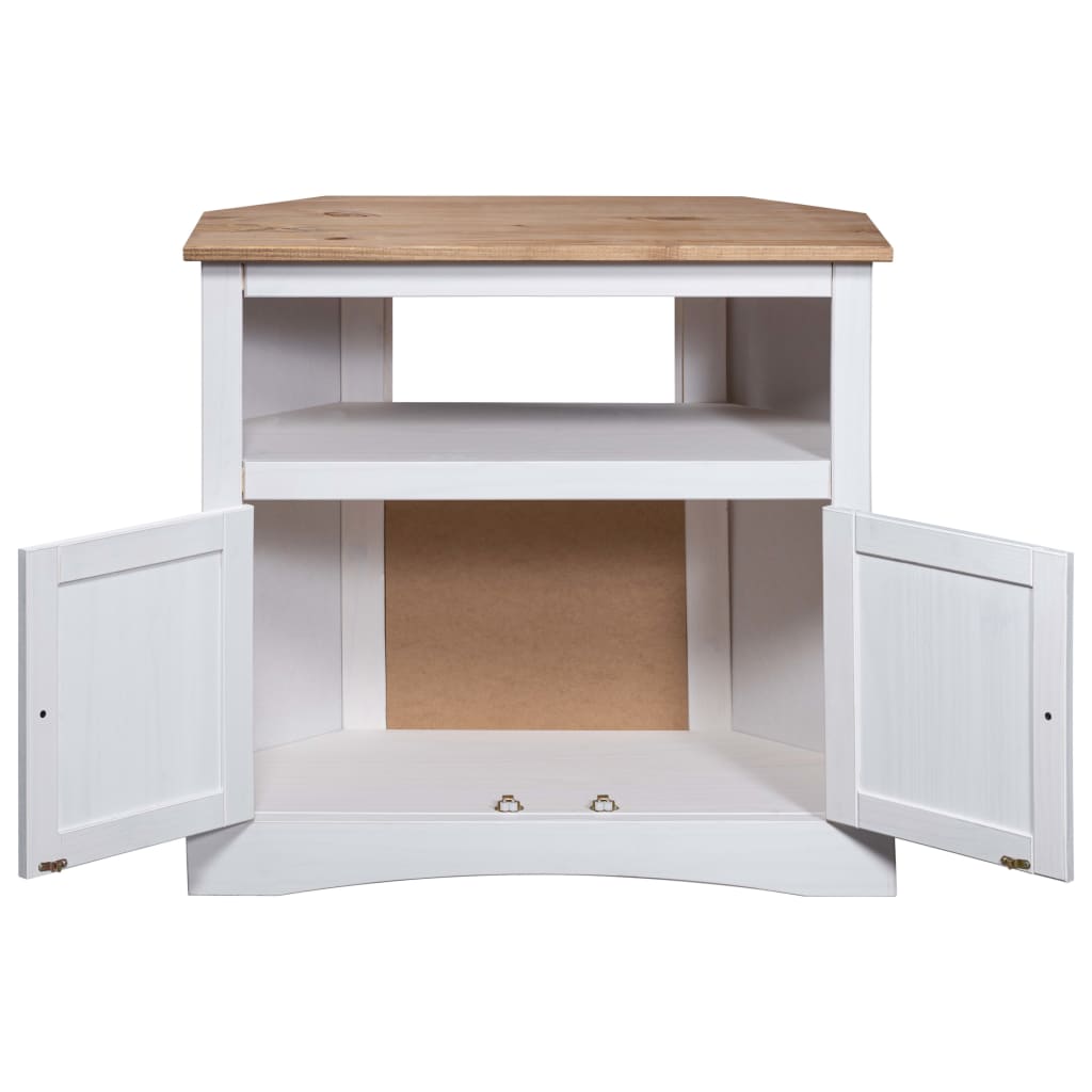 Konsolentisch Mexiko-Stil Kiefernholz Weiß 80x43x78 cm