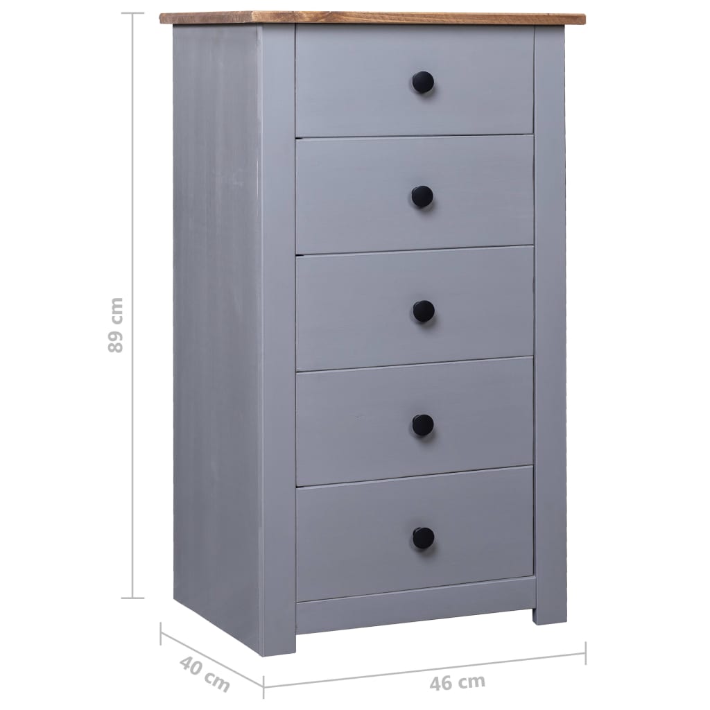 Sideboard Grau 46x40x89 cm Kiefernholz Panama