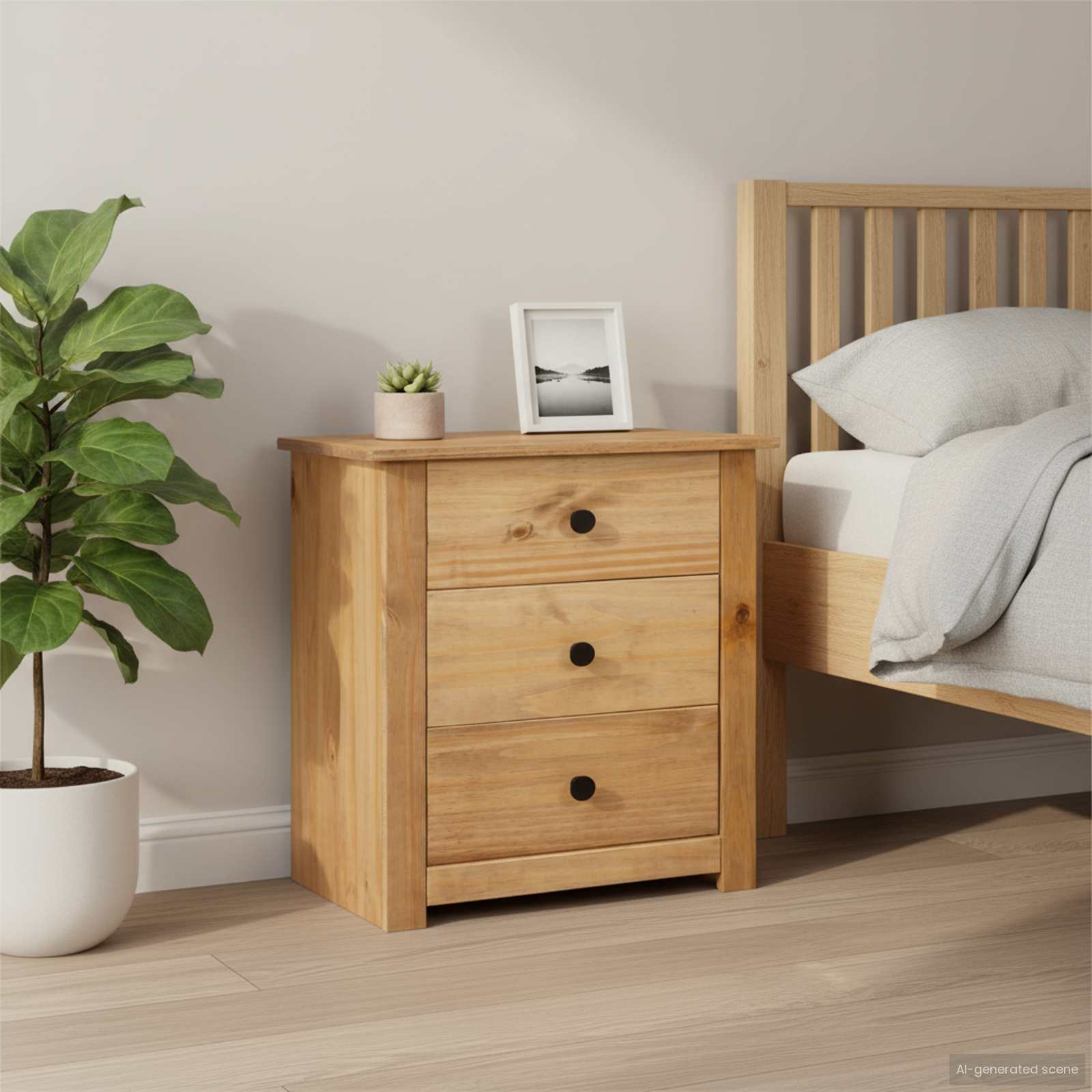 Nachtschrank 46x40x57 cm Kiefernholz Panama
