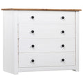 Beistellschrank Weiß 80×40×73 cm Panama-Kiefer