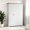 Kleiderschrank 3-Türig Weiß 118×50×171,5 cm Kiefer Panama Serie