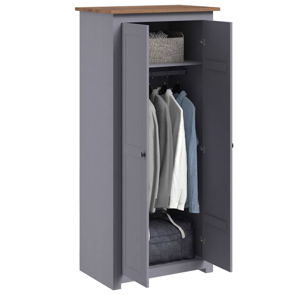 Kleiderschrank Grau 80x50x171,5 cm Kiefernholz Panama