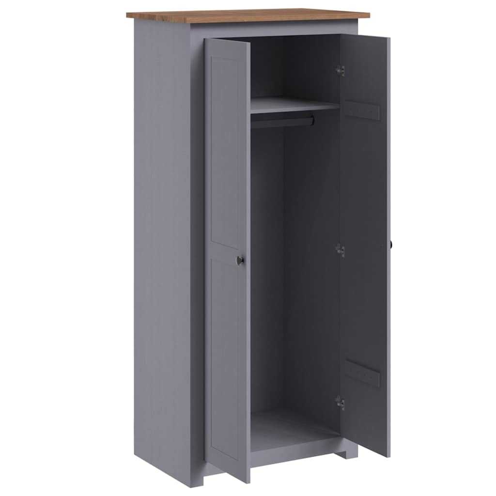Kleiderschrank Grau 80x50x171,5 cm Kiefernholz Panama
