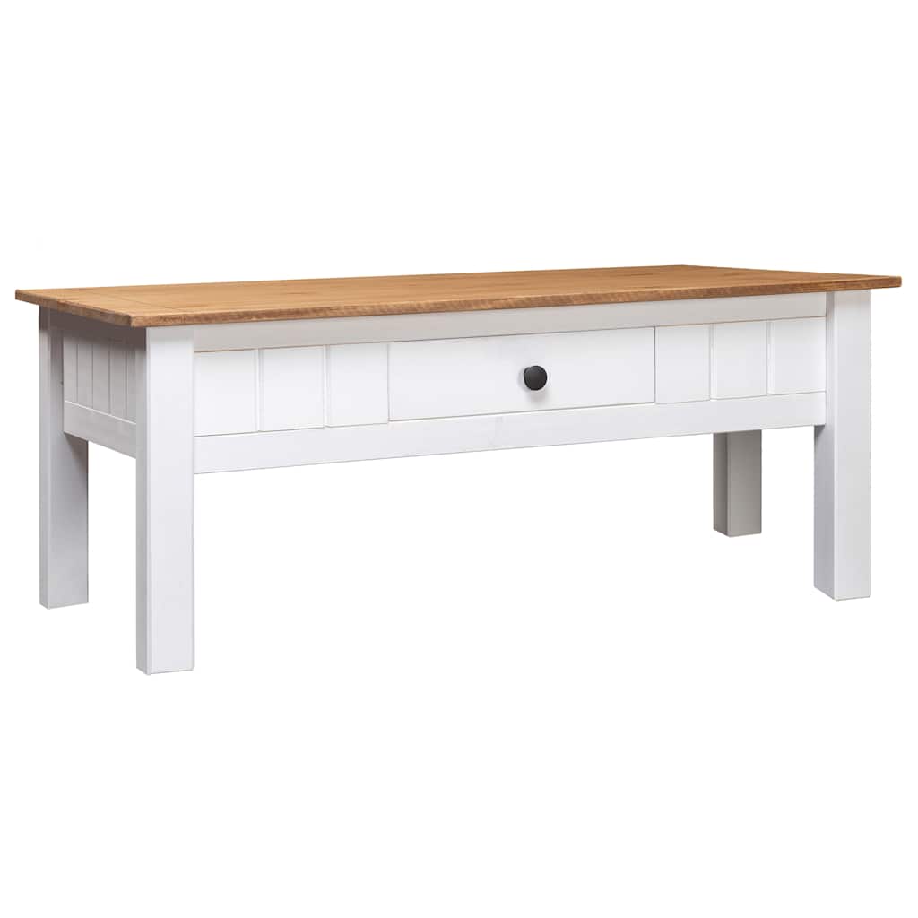Couchtisch Weiß 100x60x43,5 cm Massivholz Panama-Kiefer
