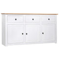 Sideboard Weiß 135x40x80 cm Kiefernholz Panama