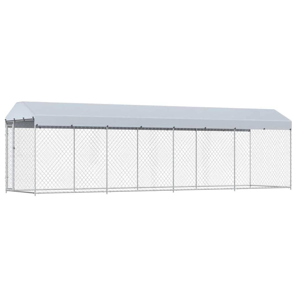 Outdoor-Hundezwinger mit Überdachung 760x190x225 cm