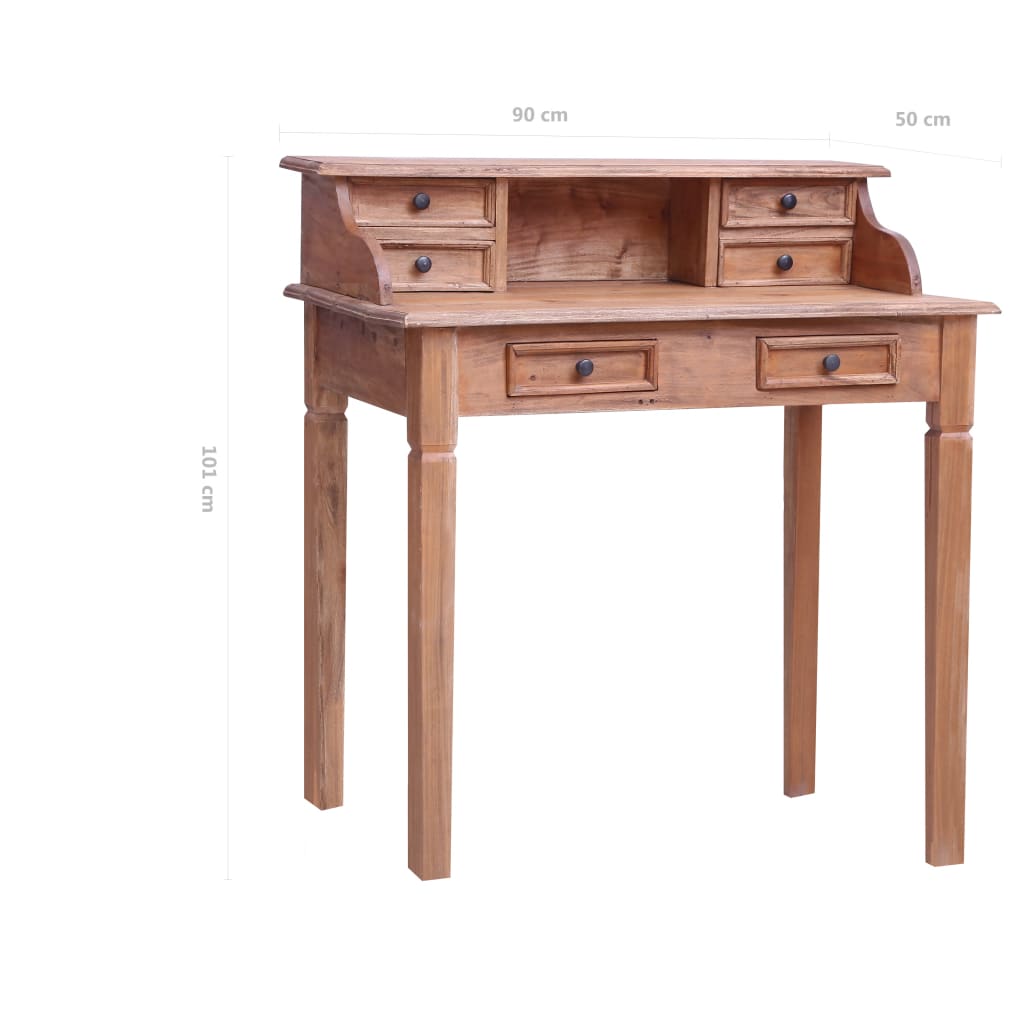 Schreibtisch mit Schubladen 90x50x101 cm Altholz Massiv