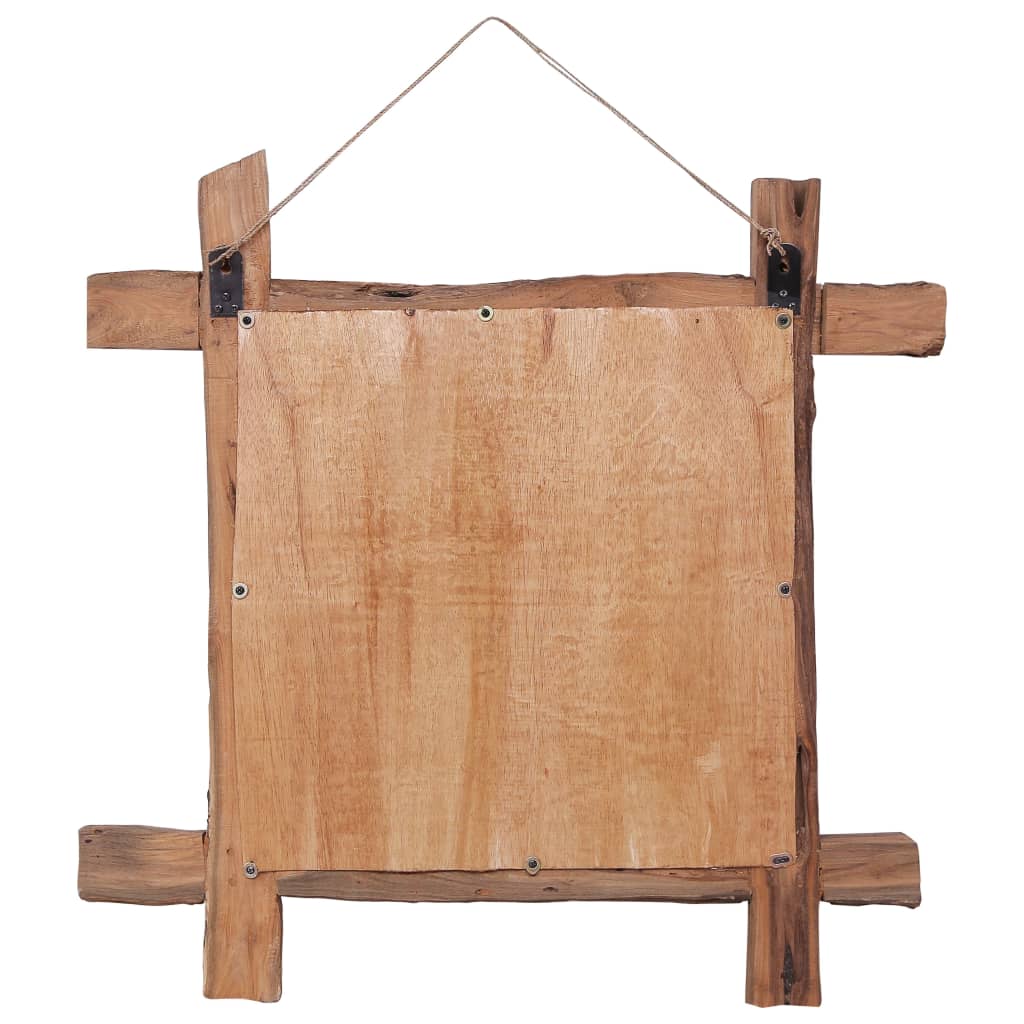 Holzspiegel Natur 70x70 cm Recyceltes Teakholz