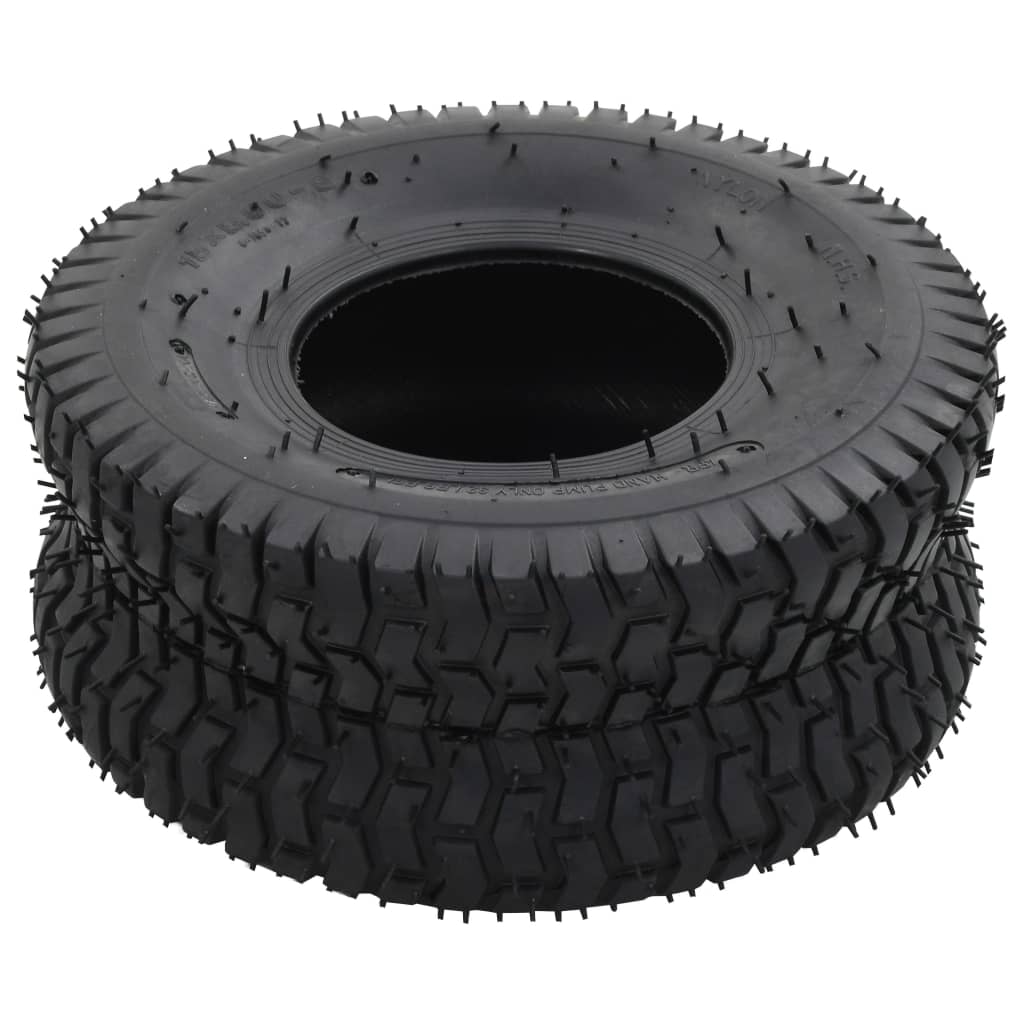 4-tlg. Schubkarrenreifen und Schlauch-Set 15x6.00-6 4PR Gummi