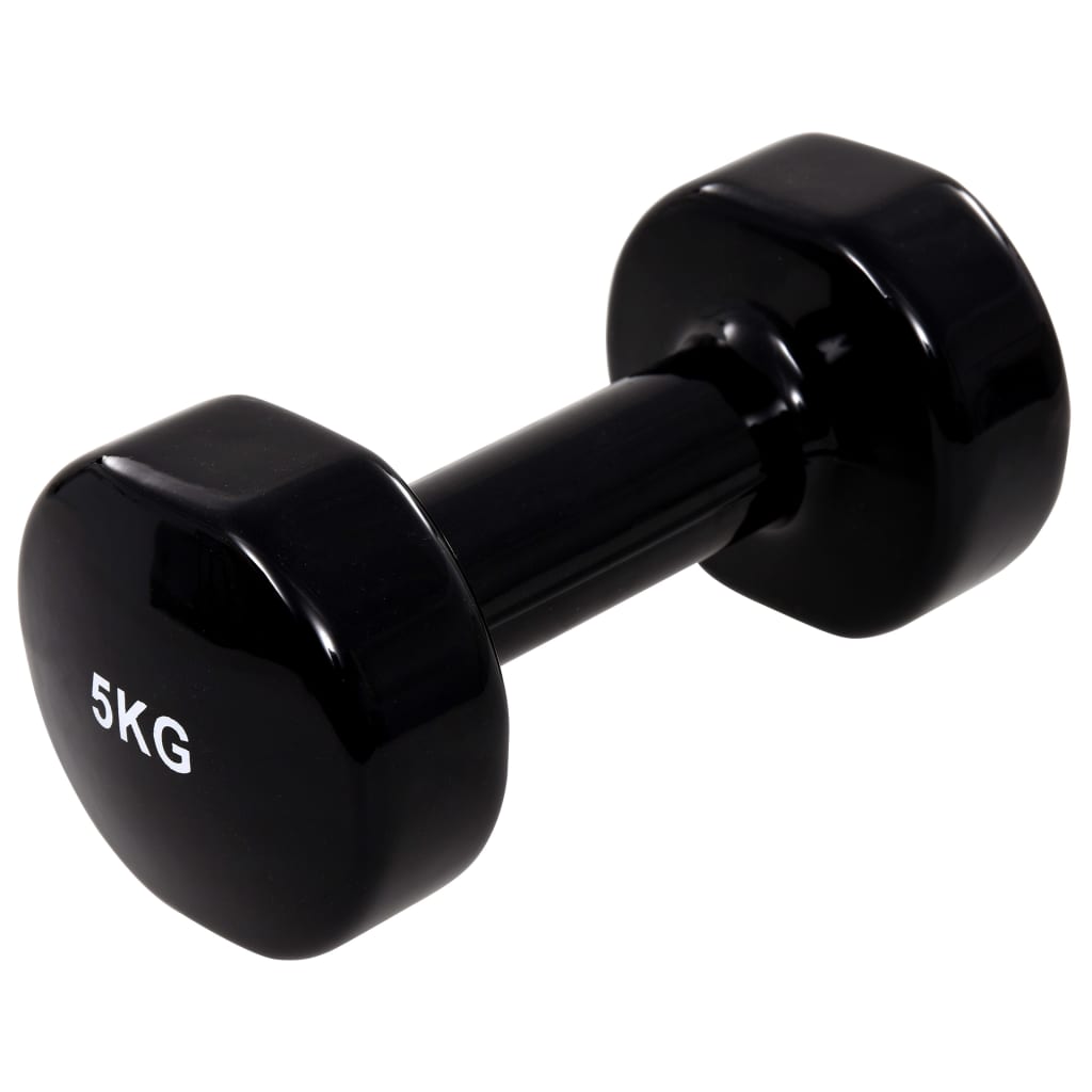 Hanteln 2 Stk. 2x5 kg Gusseisen Schwarz