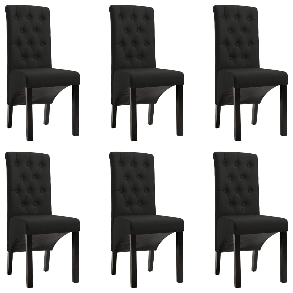Esszimmerstühle 6 Stk. Schwarz Stoff
