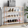 Schuhregal mit 4 Böden Massivholz Tanne