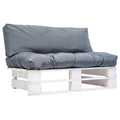 Outdoor-Sofa Paletten mit Kissen in Grau Kiefernholz