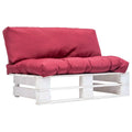 Outdoor-Sofa Paletten mit Kissen in Rot Kiefernholz