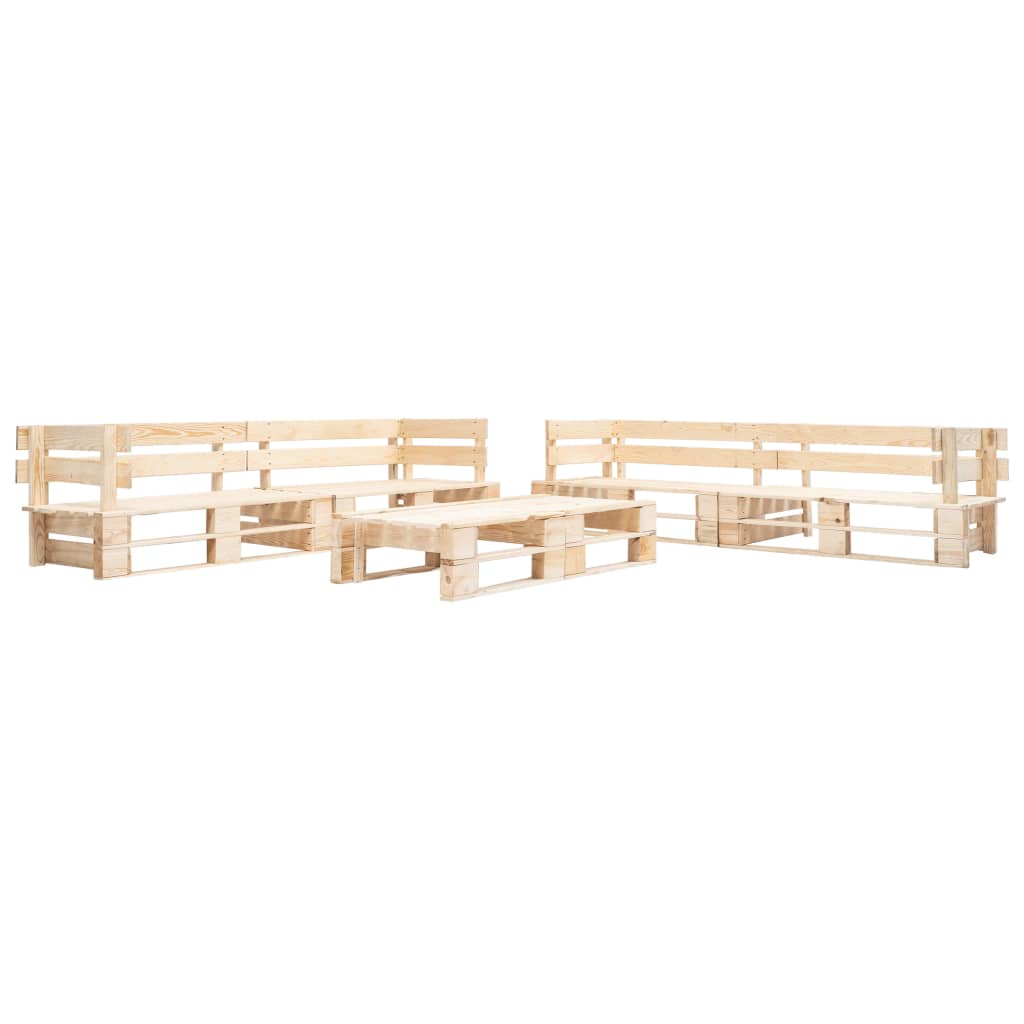 6-tlg. Paletten-Lounge-Set mit Kissen in Grau Holz