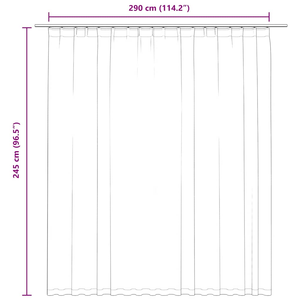 Verdunkelungsvorhang mit Haken Grau 290 x 245 cm