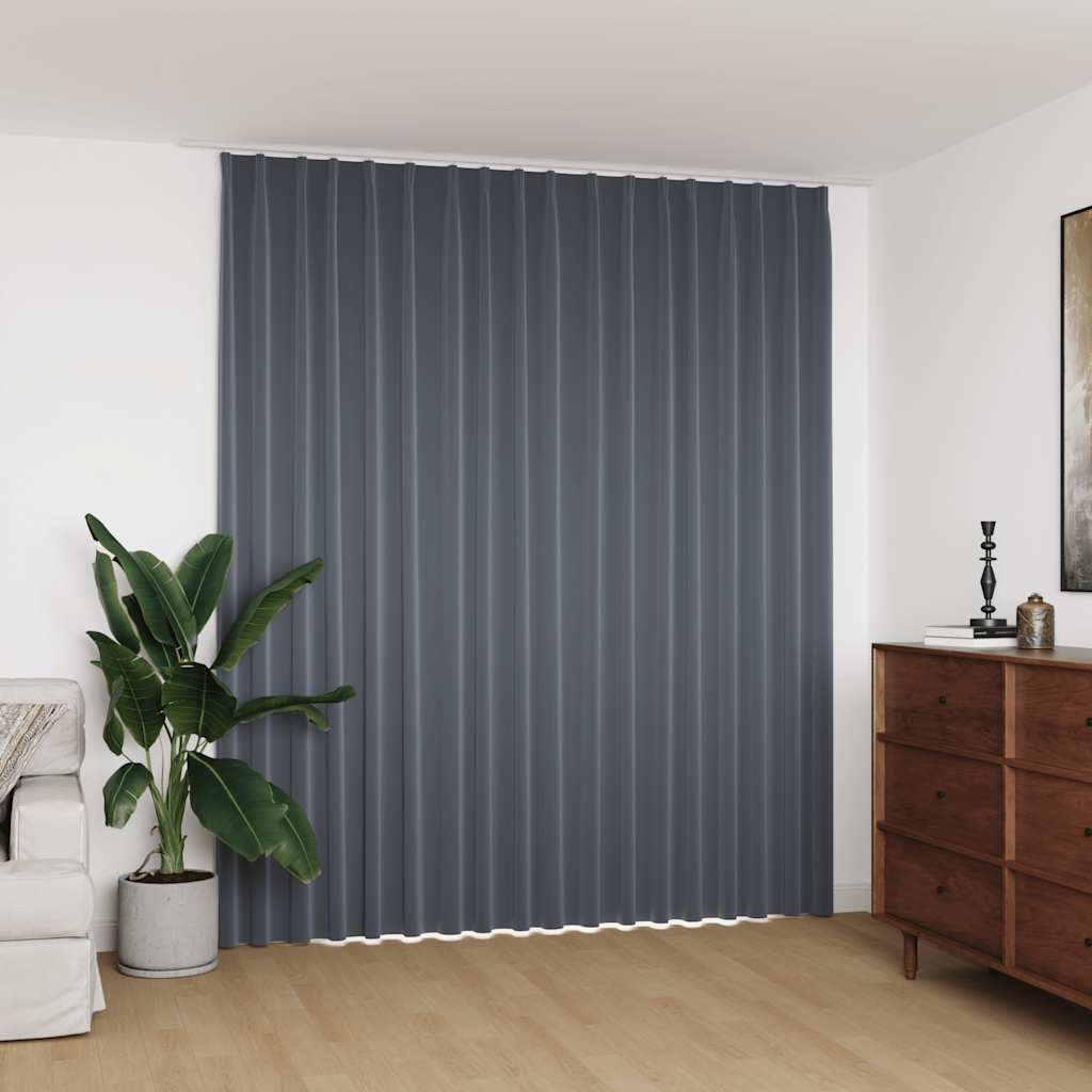 Verdunkelungsvorhang mit Haken Grau 290 x 245 cm