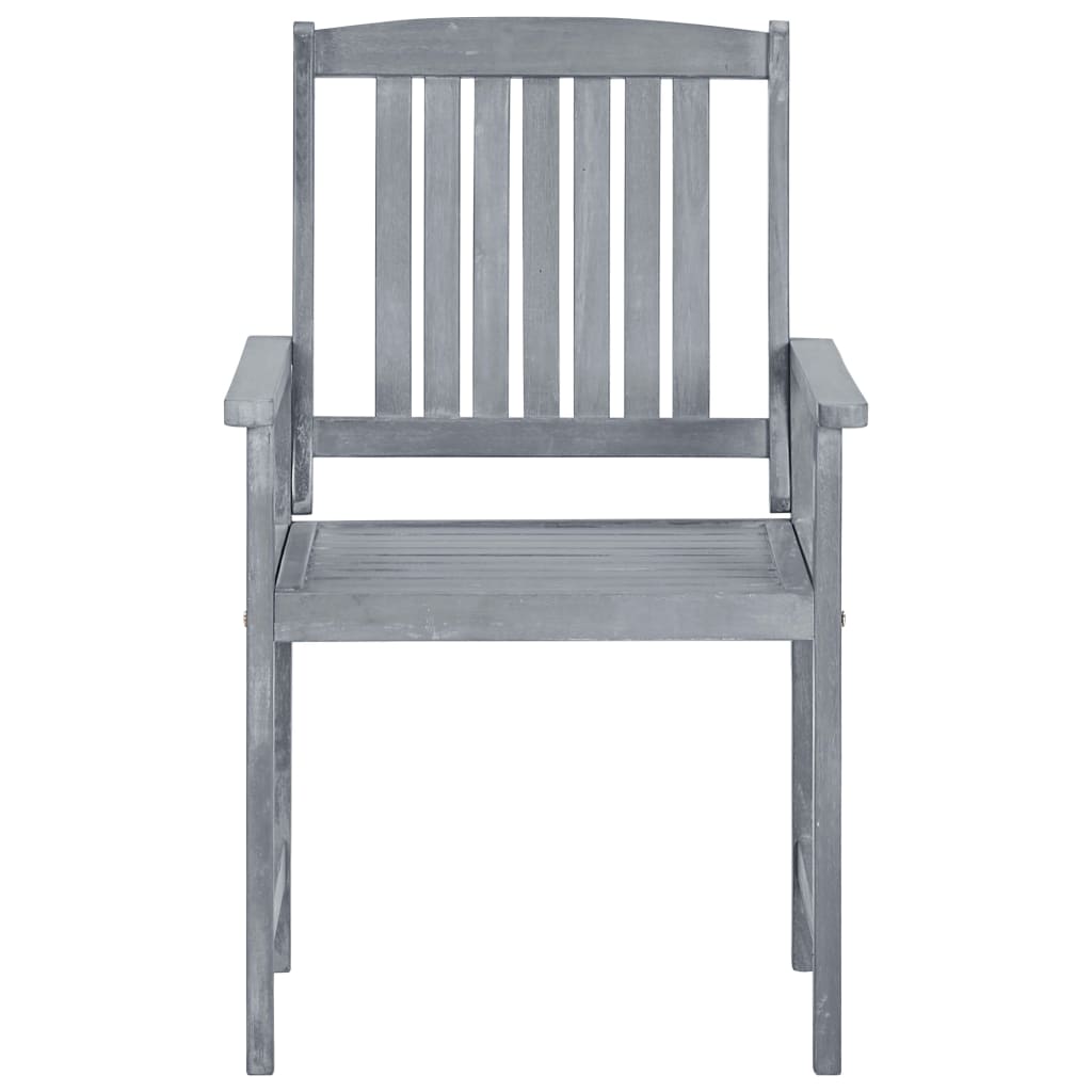Gartenstühle 2 Stk. Grau Massivholz Akazie