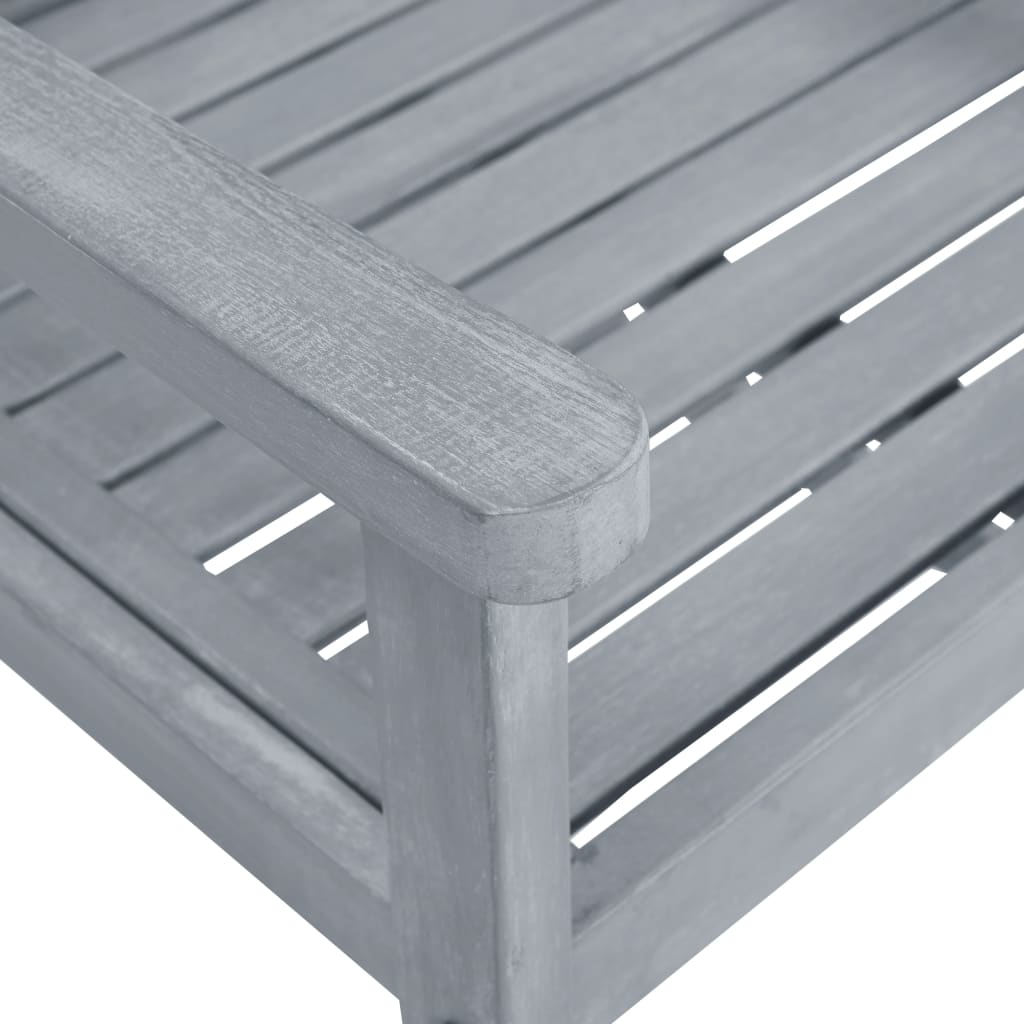 Gartenstühle 2 Stk. Grau Massivholz Akazie
