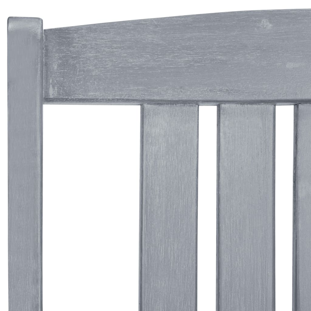 Gartenstühle 2 Stk. Grau Massivholz Akazie