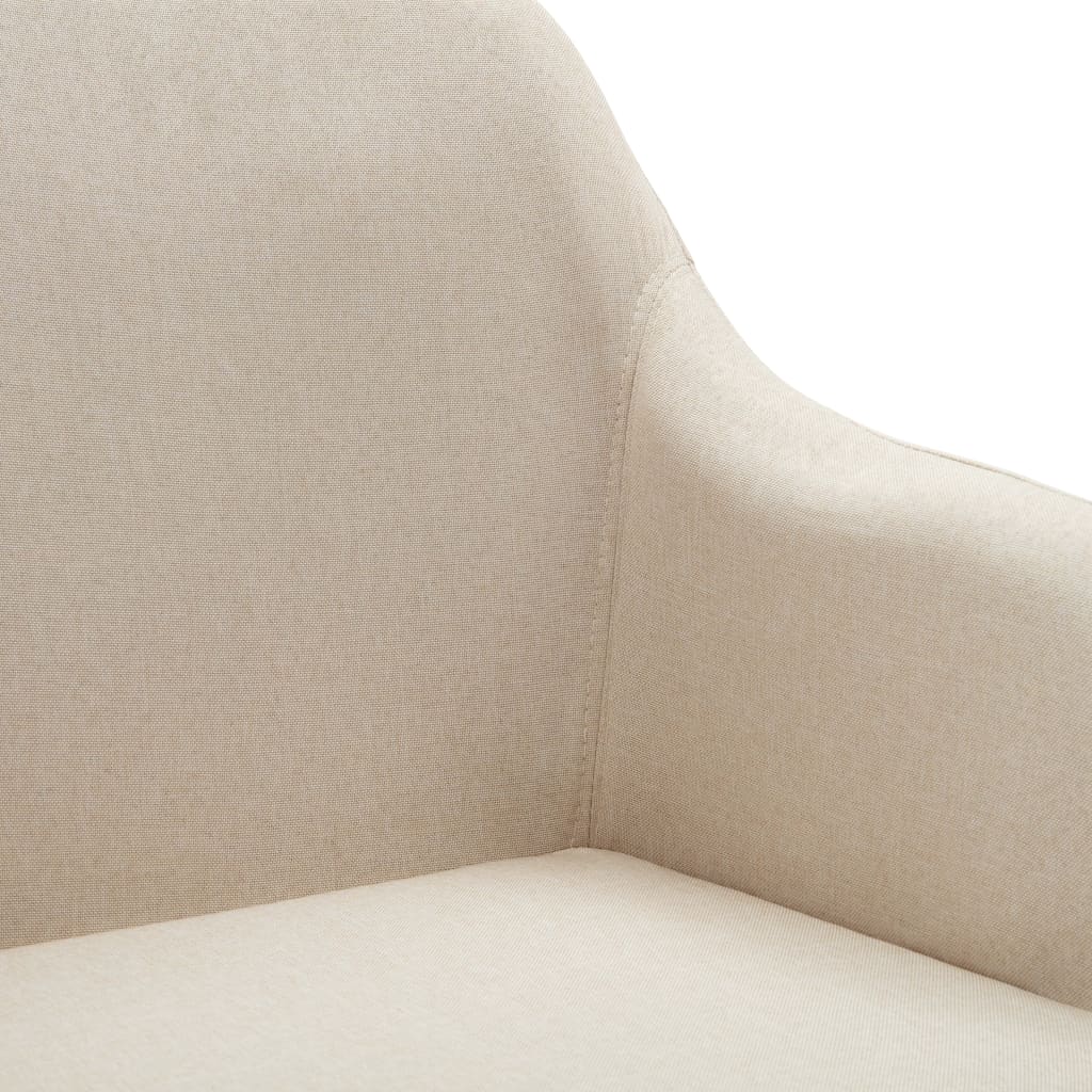 Esszimmerstühle 6 Stk. Drehbar Creme Stoff