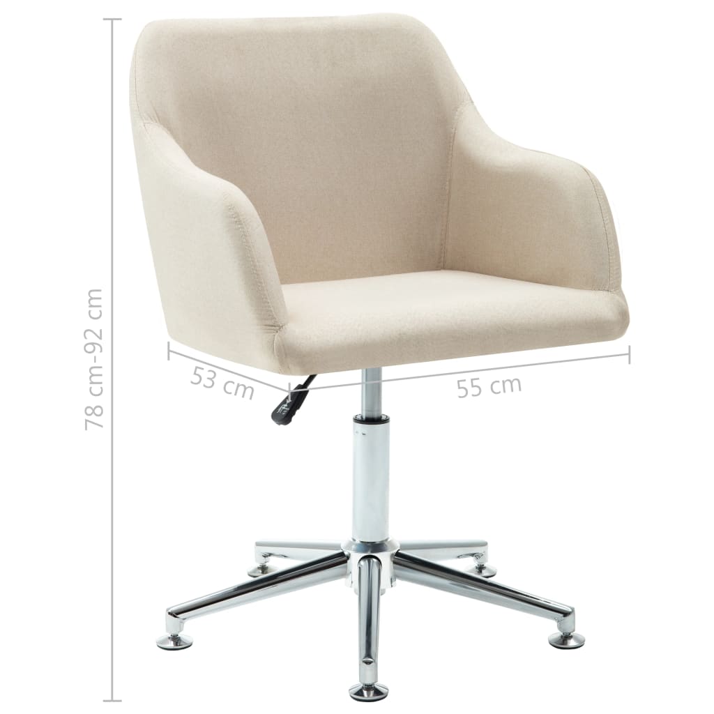 Esszimmerstühle 6 Stk. Drehbar Creme Stoff