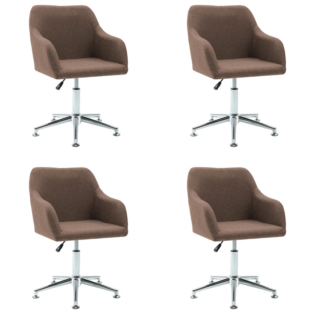Esszimmerstühle Drehbar 4 Stk. Braun Stoff